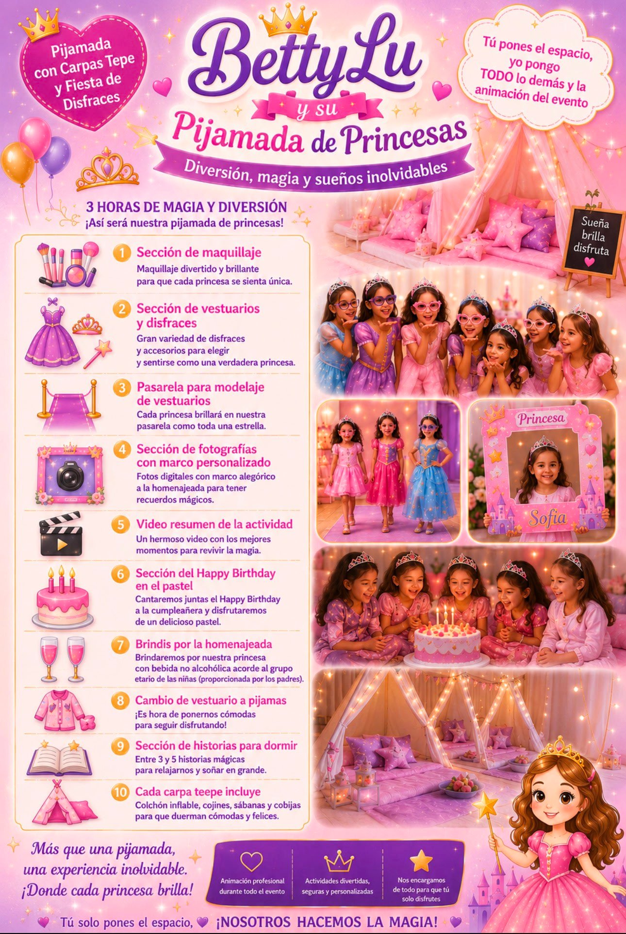 Pijamada de Princesas Betty Lu